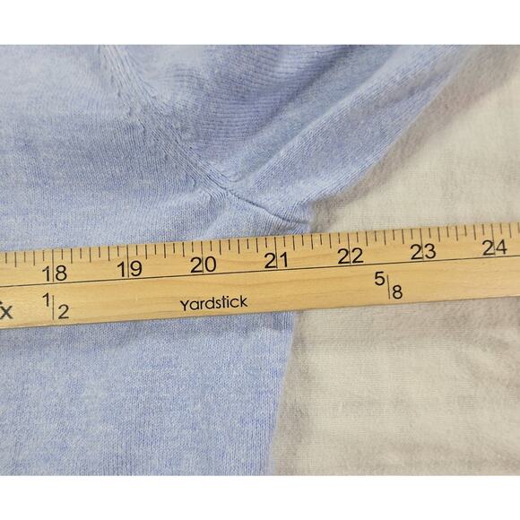 J. CREW Womens Polo Sweater Cashmere Cotton Preppy Old Money Periwinkle Blue XL - Picture 6 of 11